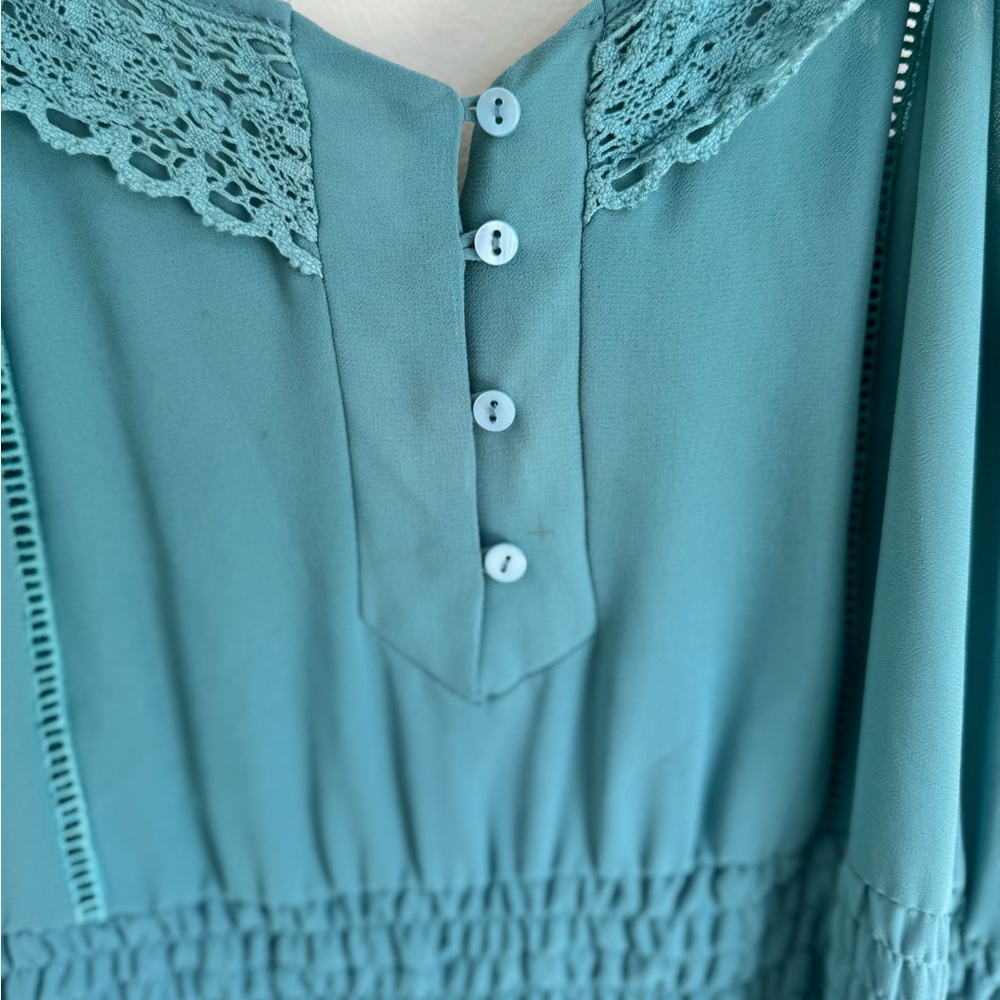 Kimchi Blue Teal Lace Slip Dress Urban Outfitters Size Small - Picture 3 of 8
